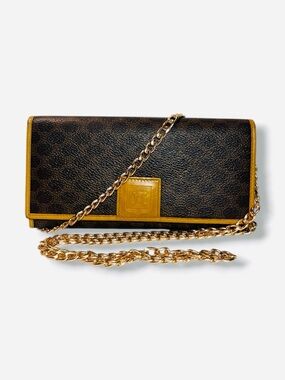 🌟 Vintage CELINE Macadam WOC Wallet on Chain Crossbody - Made in Italy